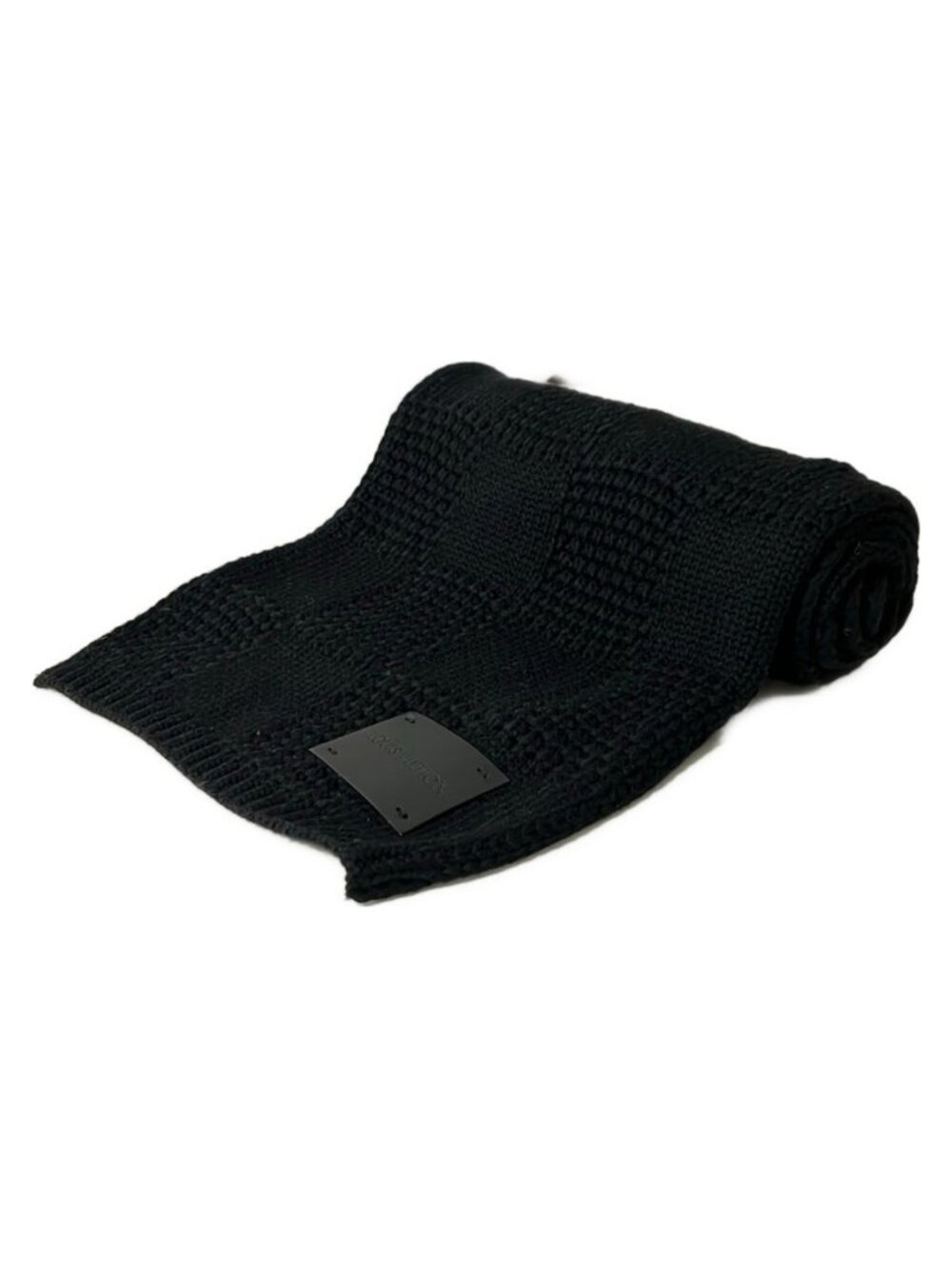 Louis Vuitton Scarf Echarpe Damier Logo Black Wool